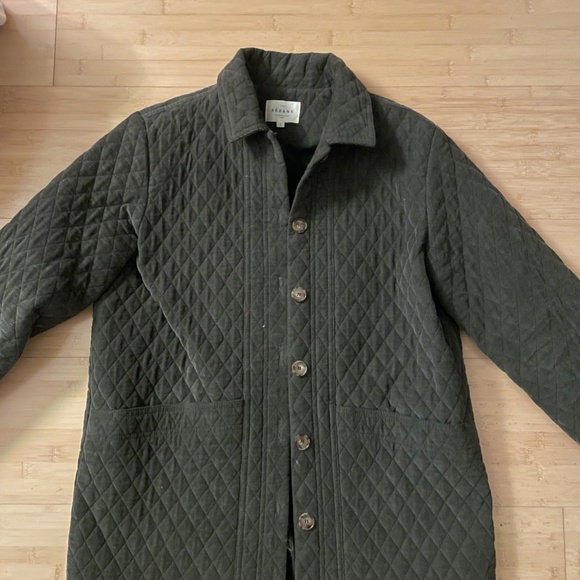 Sezane Will Jacket in S, Khaki Velvet - Picture 3 of 4